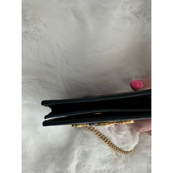 Gucci Zumi Compact Chain Card Case – Black Leather Wallet on Chain - Picture 8 of 8